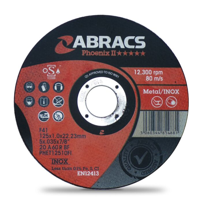 Abracs Phoenix II 5" (125mm) Thin Metal Cutting Disc - Box of 50