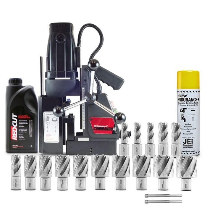 Commando 40 Kit 3 - Commando 40 Mag Drill + 17 Piece Cutter Kit 12-40mm + Lubricants