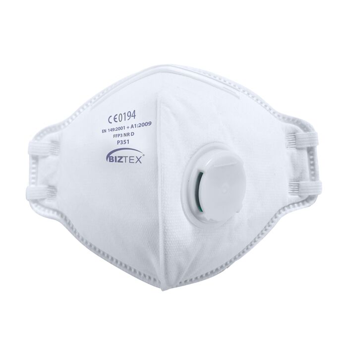 Portwest P351 FFP3 Valved Dolomite Fold Flat Respirator White - BOX OF 20