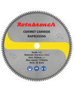 Rotabroach 14" 355mm 120T Cermet Carbide Stainless Steel Metal Cutting Saw Blade