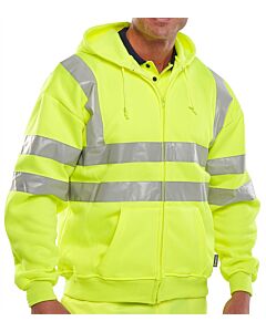 Beeswift Essential Hi-vis Zipped Hoodie Saturn Yellow - XXXL