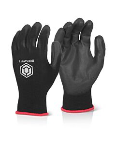 Beeswift Puggy PU Coated Gloves - Black - 10 Pack