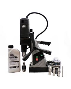 JEI Turbo™ 35+ Magnetic Drilling Machine  + 4 Piece Cutter Kit + Chuck +  Lubricant
