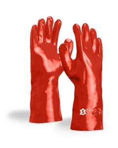 Sacobel Red PVC Gauntlets Size 10 - Pack of 12