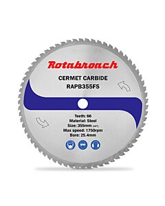 Rotabroach 14" 355mm 66T Raptor Steel Cutting Saw Blade