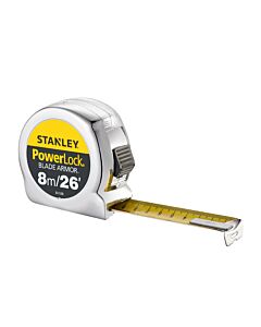 Stanley® PowerLock® 8M/26' (25mm Wide) Tape Measure